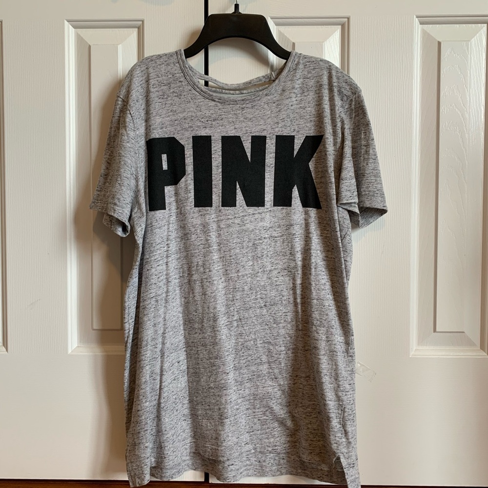 PINK short sleeve gray shirt, size xsmall